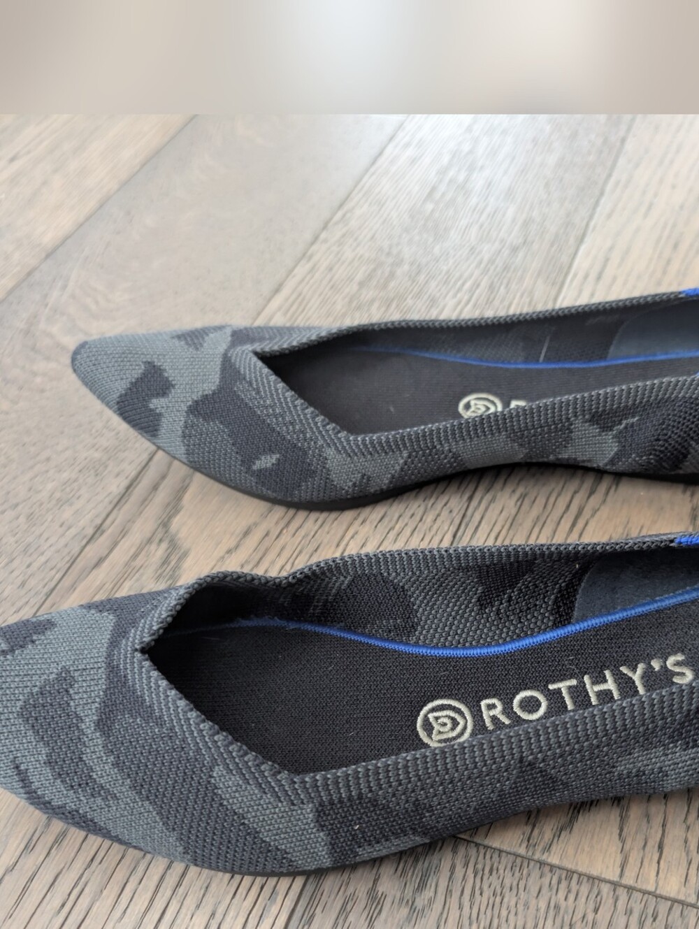 Rothy's Women's Pointed Toe Flats in Gray Camo - Picture 4 of 7